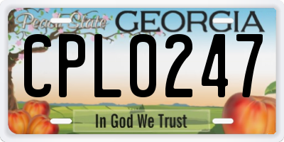 GA license plate CPL0247