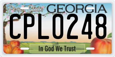 GA license plate CPL0248
