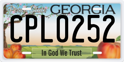 GA license plate CPL0252