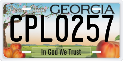 GA license plate CPL0257
