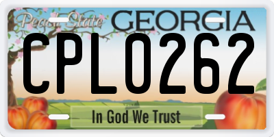 GA license plate CPL0262