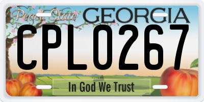 GA license plate CPL0267