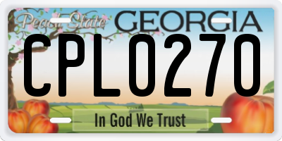 GA license plate CPL0270