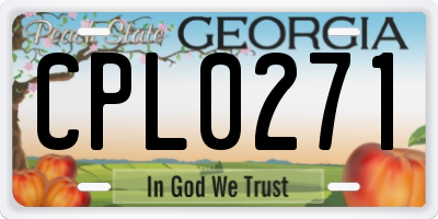 GA license plate CPL0271