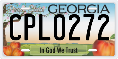 GA license plate CPL0272