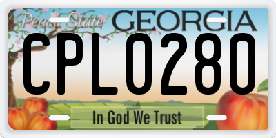 GA license plate CPL0280