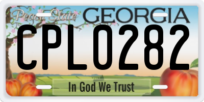 GA license plate CPL0282