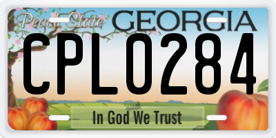 GA license plate CPL0284
