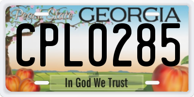 GA license plate CPL0285