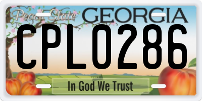 GA license plate CPL0286
