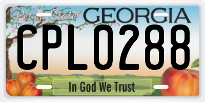 GA license plate CPL0288