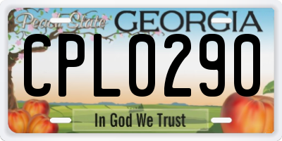 GA license plate CPL0290