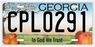GA license plate CPL0291