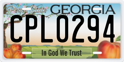 GA license plate CPL0294