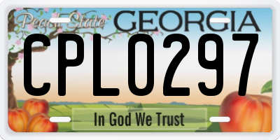GA license plate CPL0297
