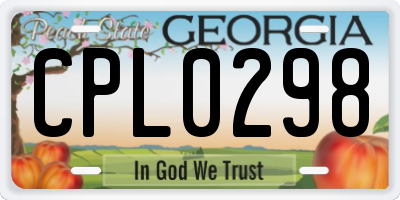 GA license plate CPL0298