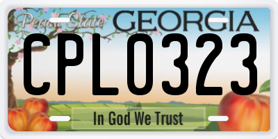 GA license plate CPL0323
