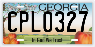 GA license plate CPL0327