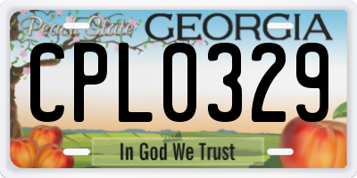 GA license plate CPL0329