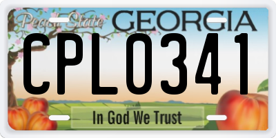 GA license plate CPL0341