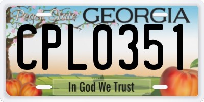 GA license plate CPL0351