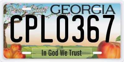 GA license plate CPL0367