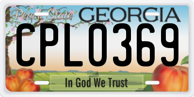 GA license plate CPL0369