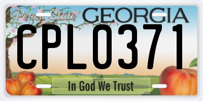 GA license plate CPL0371