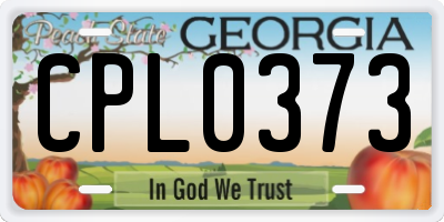 GA license plate CPL0373