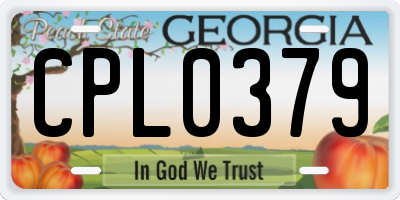 GA license plate CPL0379