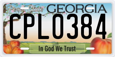 GA license plate CPL0384