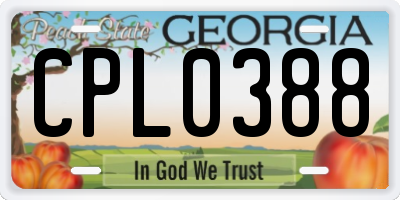 GA license plate CPL0388