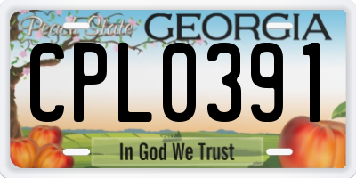 GA license plate CPL0391