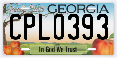 GA license plate CPL0393