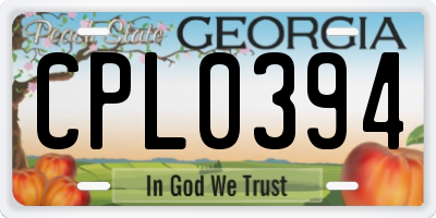 GA license plate CPL0394