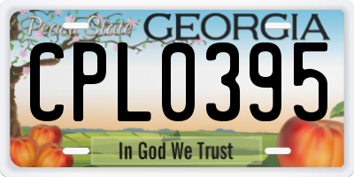 GA license plate CPL0395