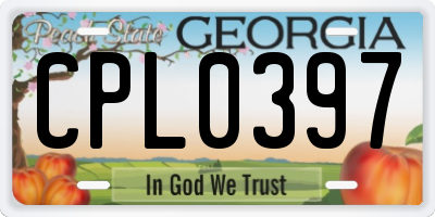 GA license plate CPL0397