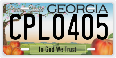 GA license plate CPL0405