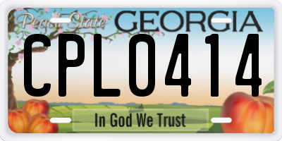GA license plate CPL0414