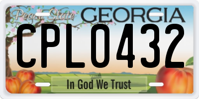 GA license plate CPL0432