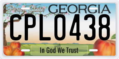 GA license plate CPL0438