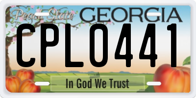 GA license plate CPL0441