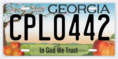 GA license plate CPL0442