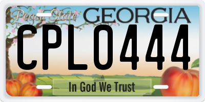 GA license plate CPL0444