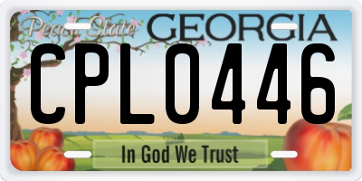 GA license plate CPL0446