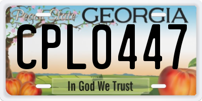 GA license plate CPL0447