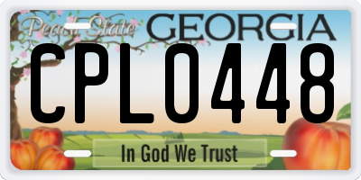GA license plate CPL0448
