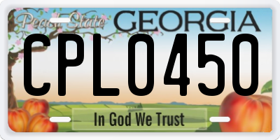 GA license plate CPL0450