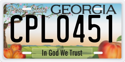 GA license plate CPL0451
