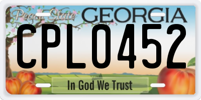 GA license plate CPL0452